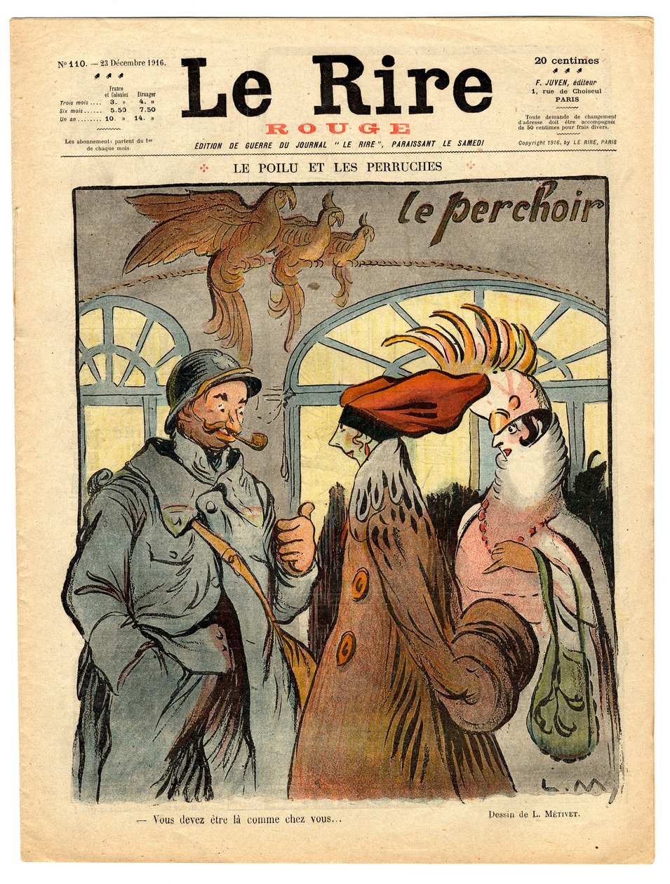 Obálka "Le Rire rouge", satirický v barvách od Lucien Metivet