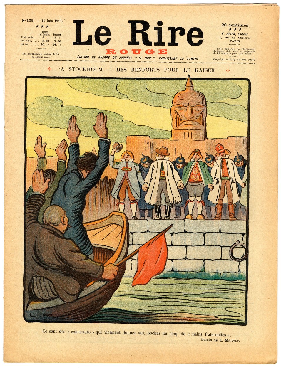 Obálka "Le Rire rouge", satirický v barvách od Lucien Metivet