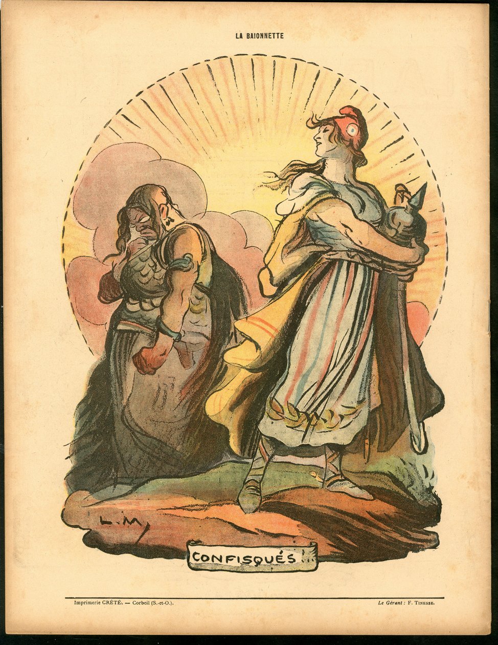 Bajonet, satirický v barvě, 1918.4.18: válka 14-18 od Lucien Metivet
