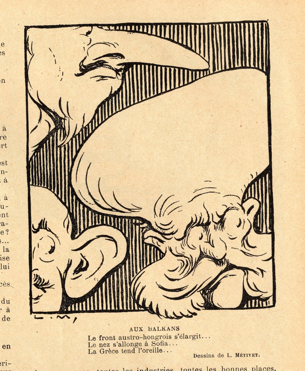 Le Rire rouge, satirický v B&W od Lucien Metivet