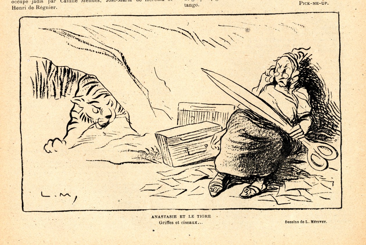 Le Rire rouge, satirický v B&W od Lucien Metivet