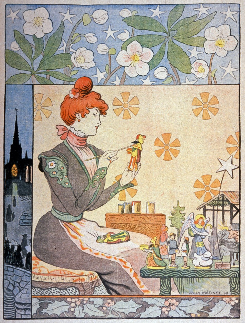 Malba santonů v Provence. 1898 (Ilustrace) od Lucien Metivet