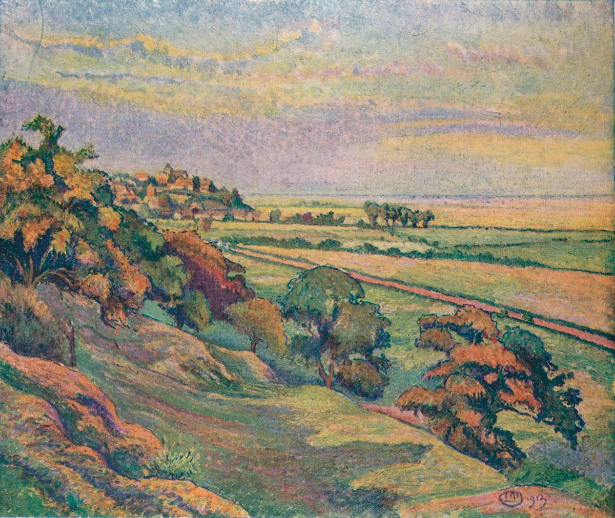 Rye z Cadborough, Západ slunce, 1913 od Lucien Pissaro