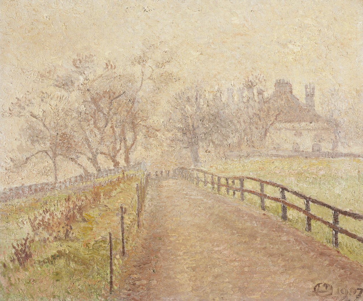 Mlhavé ráno, Mortlake od Lucien Pissarro