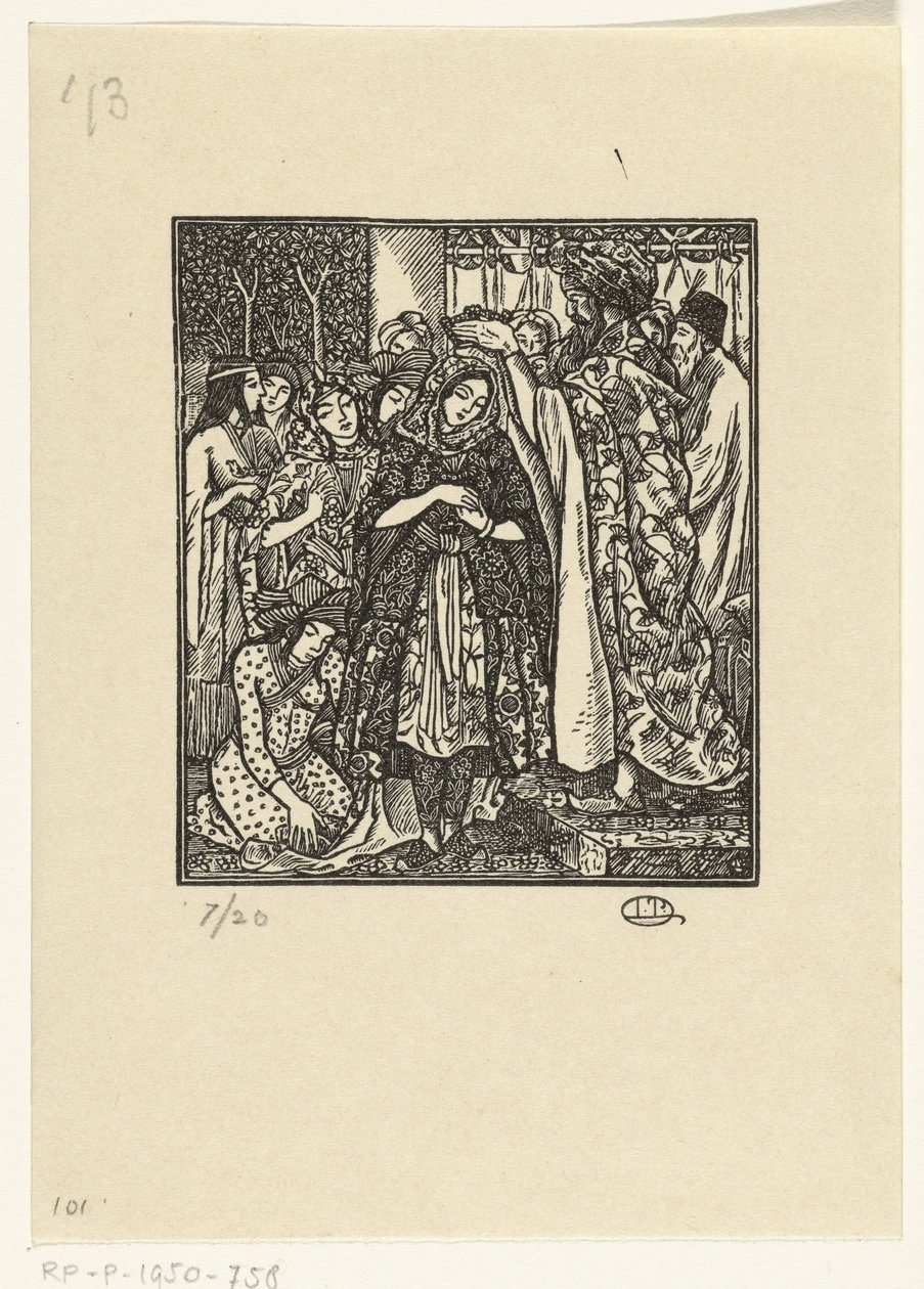 Korunovace Ester od Lucien Pissarro