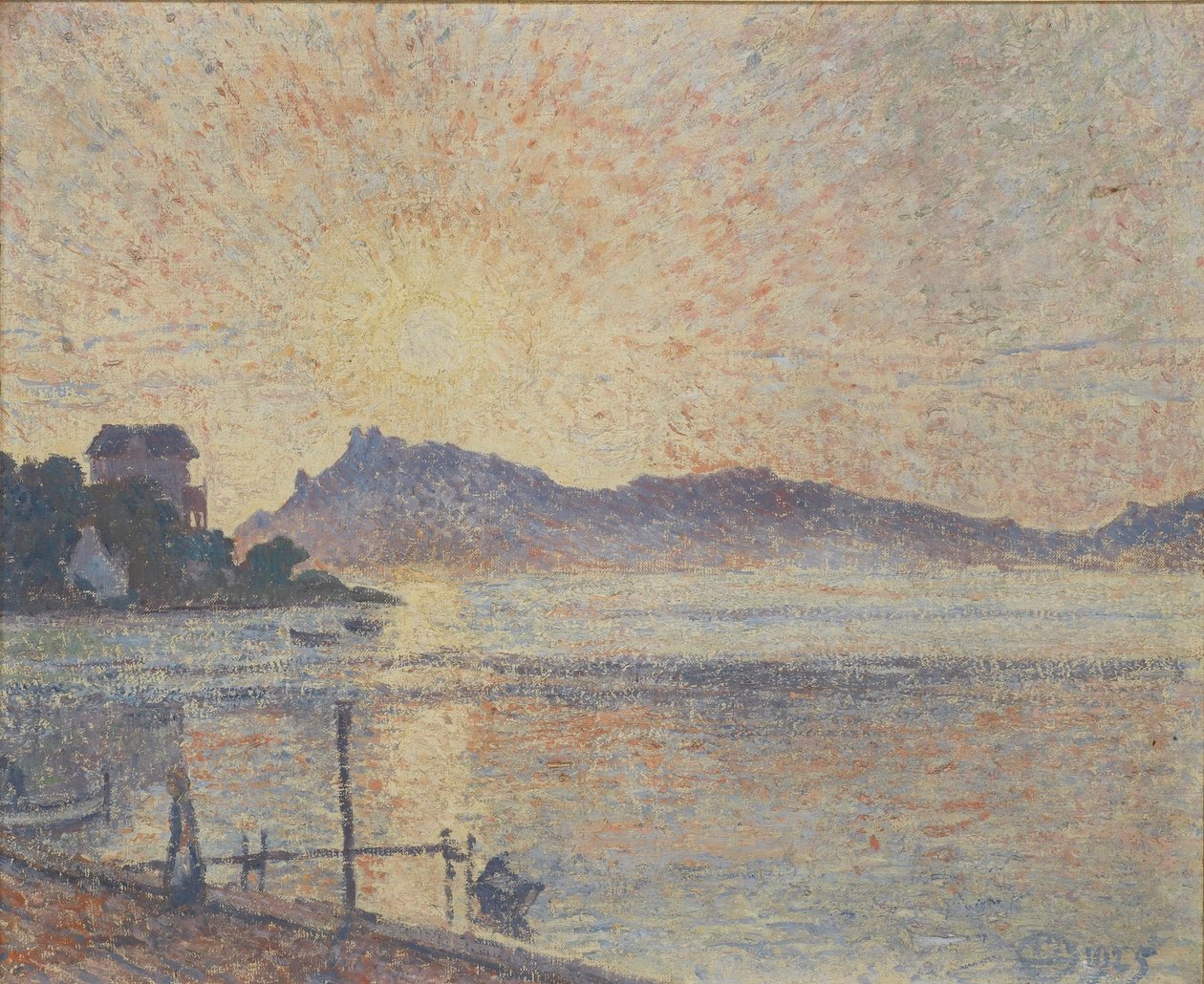 La Pointe de Cougoussa, Západ slunce, 1925 od Lucien Pissarro
