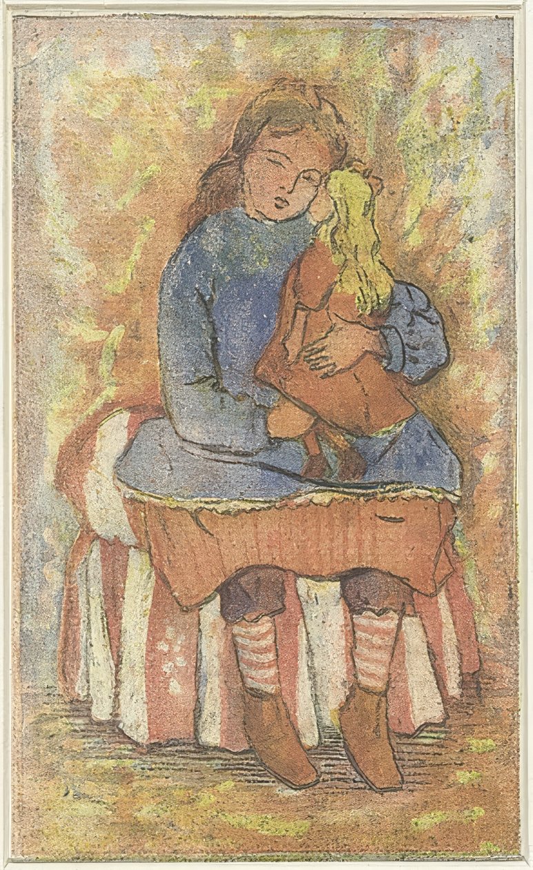 Dívka s panenkou od Lucien Pissarro
