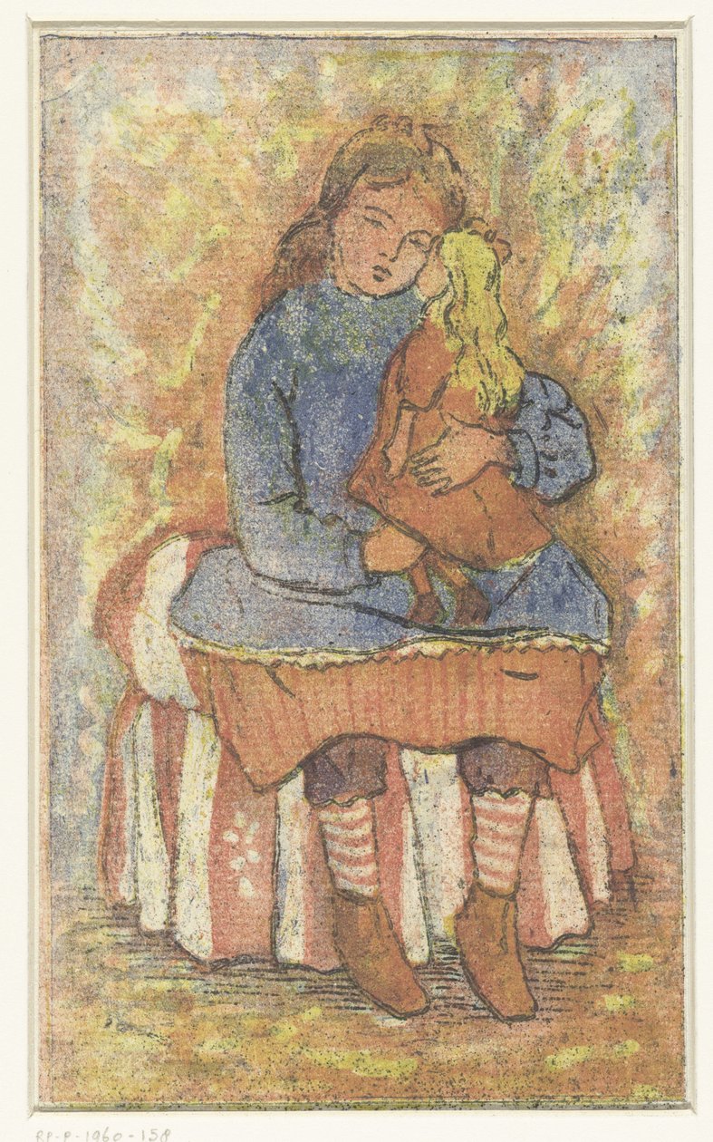 Dívka s panenkou od Lucien Pissarro