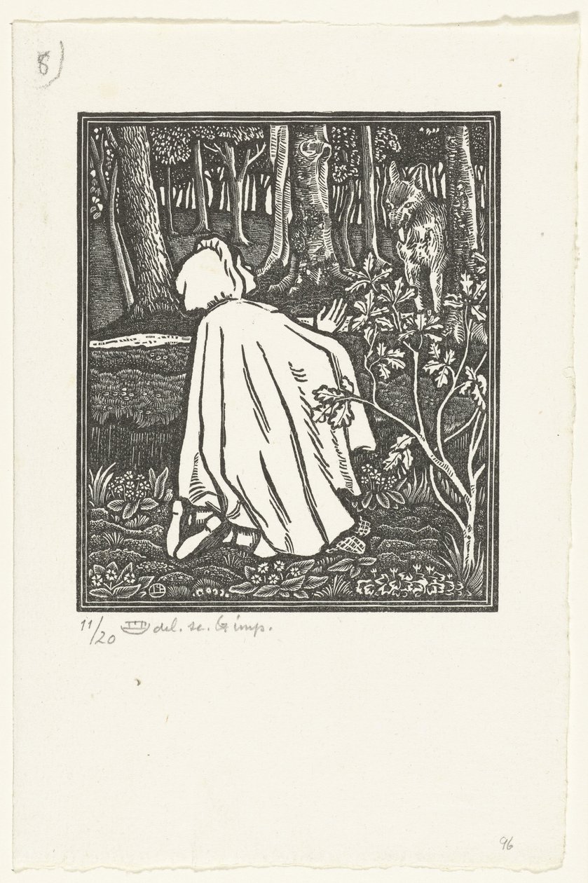Roodkapje Červená Karkulka od Lucien Pissarro