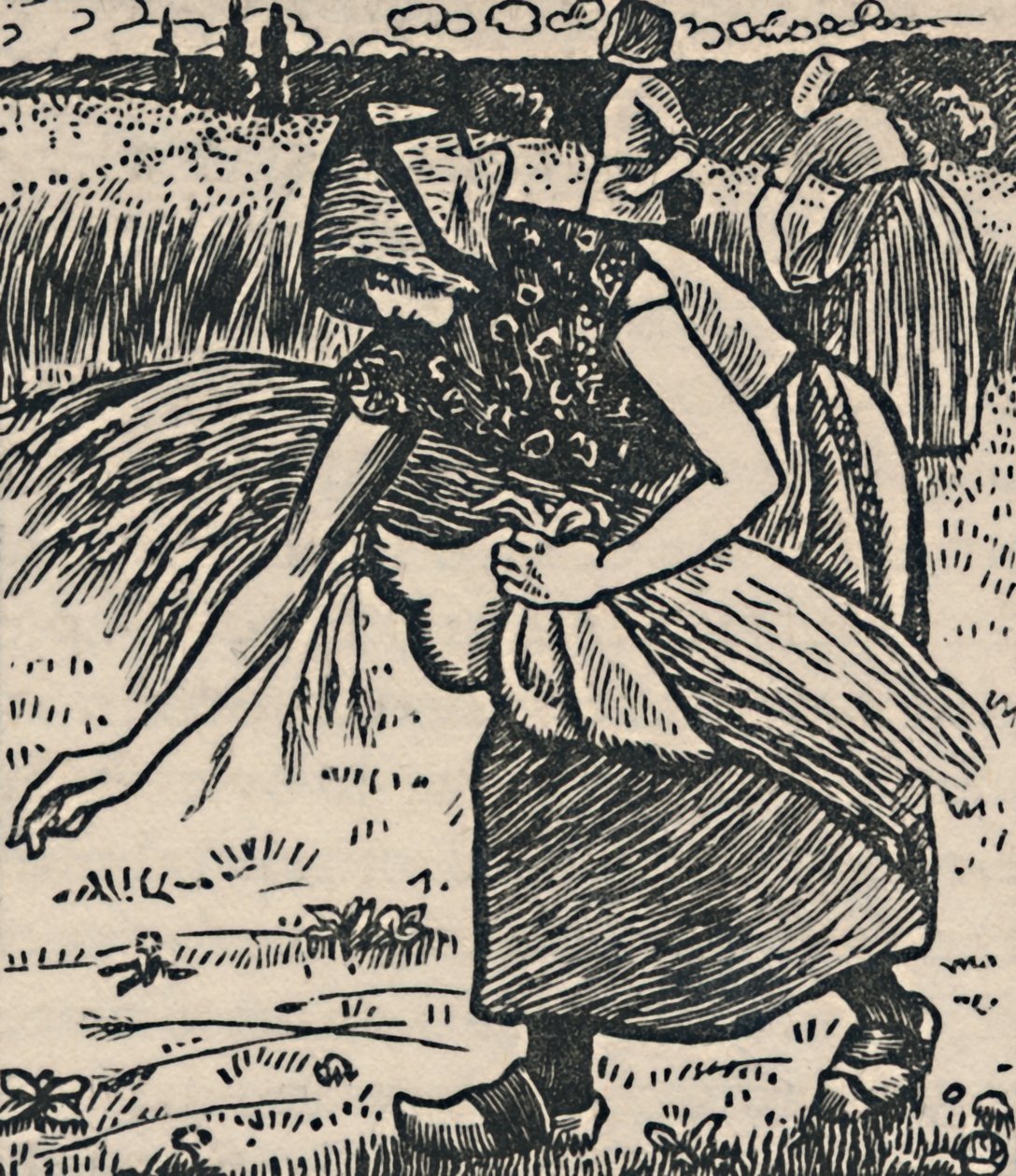 Ruth Gleaning, 1919 od Lucien Pissarro