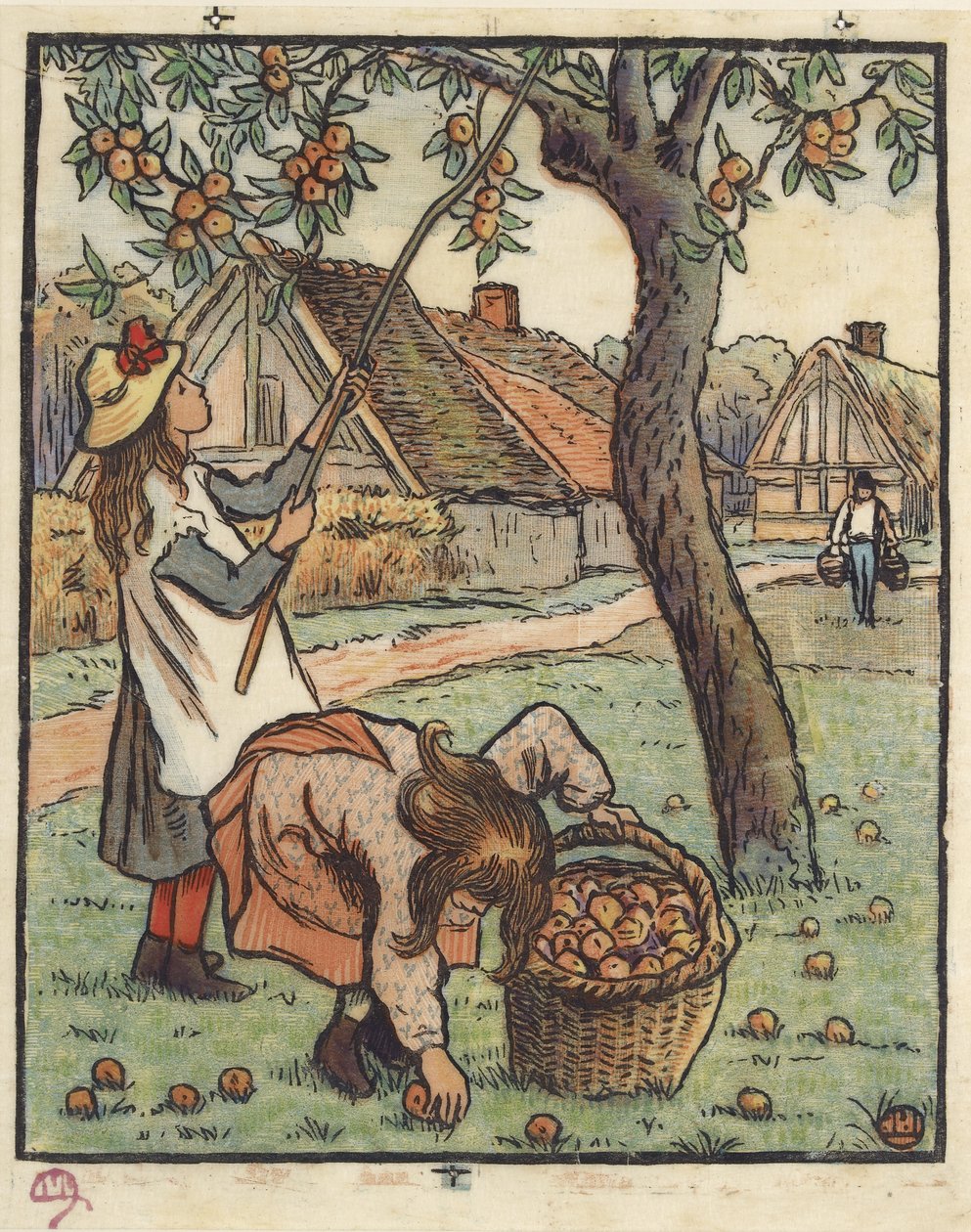 Sklizeň jablek, 1889 od Lucien Pissarro