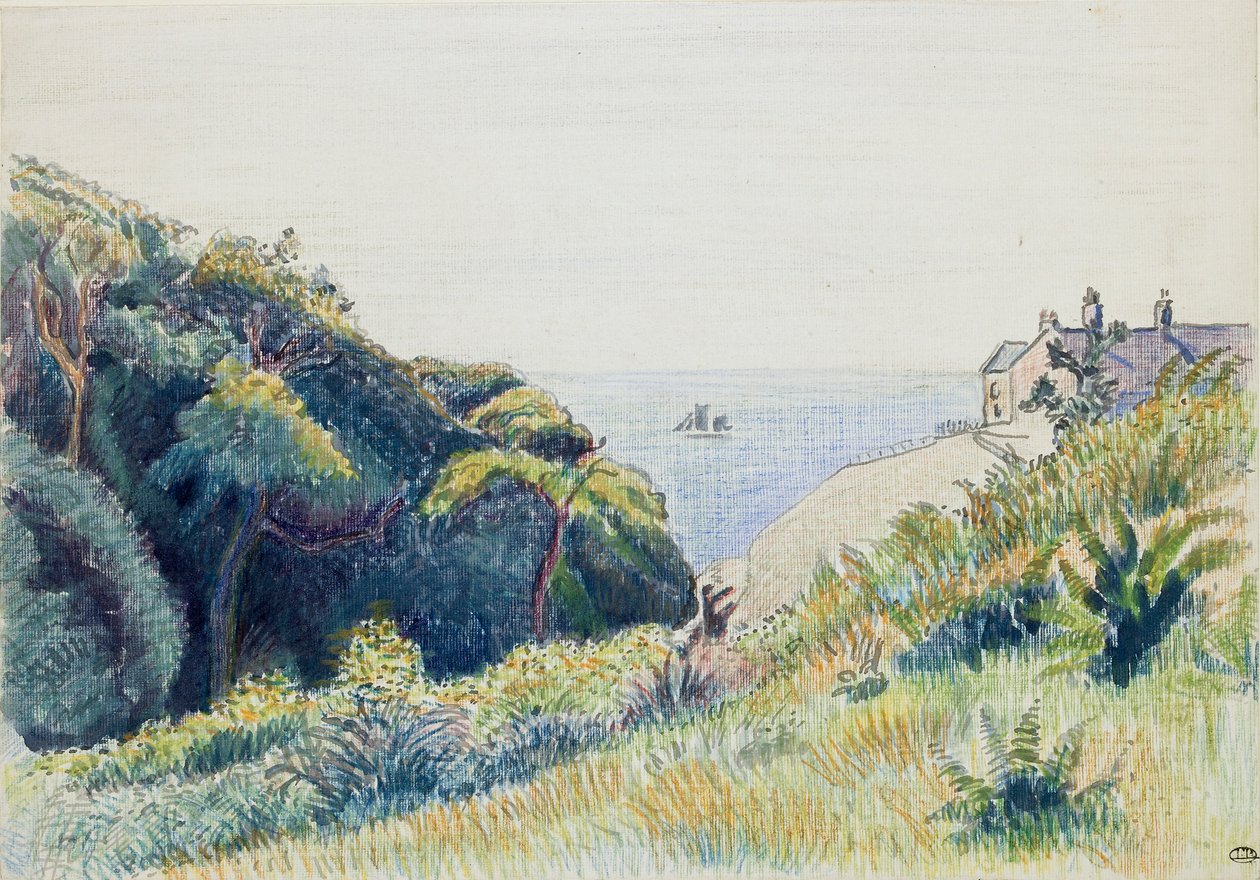 Dům pobřežní stráže, Ecclesbourne, 1918 od Lucien Pissarro