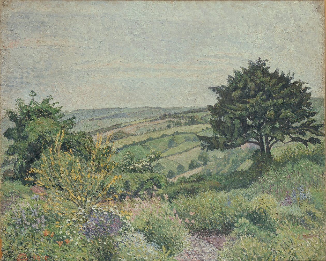The Cottage Garden, Rybník, 1915 od Lucien Pissarro