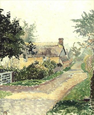 Chata v mlze, Rybník od Lucien Pissarro