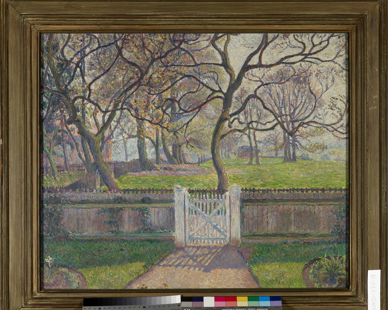 Zahradní brána, Epping od Lucien Pissarro
