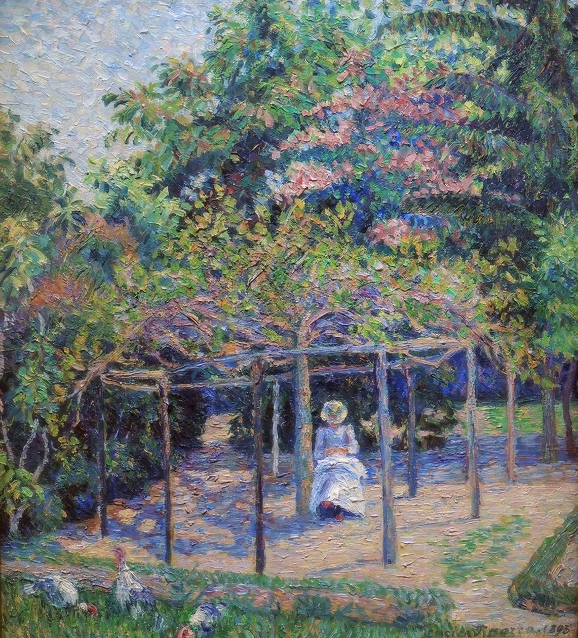 Krůty (nebo Esther v zahradě, Eragny) od Lucien Pissarro
