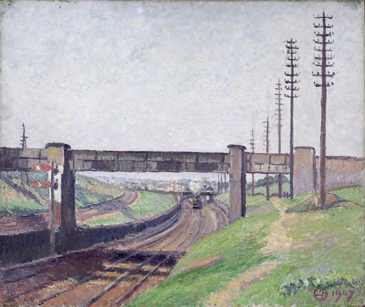 Železniční most Wells Farm, Acton od Lucien Pissarro