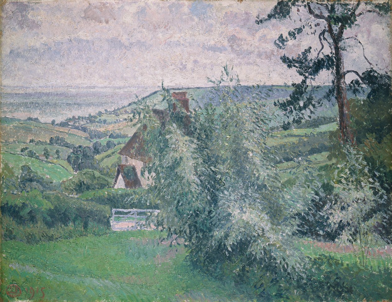 Vrby, Rybník, Dorset od Lucien Pissarro