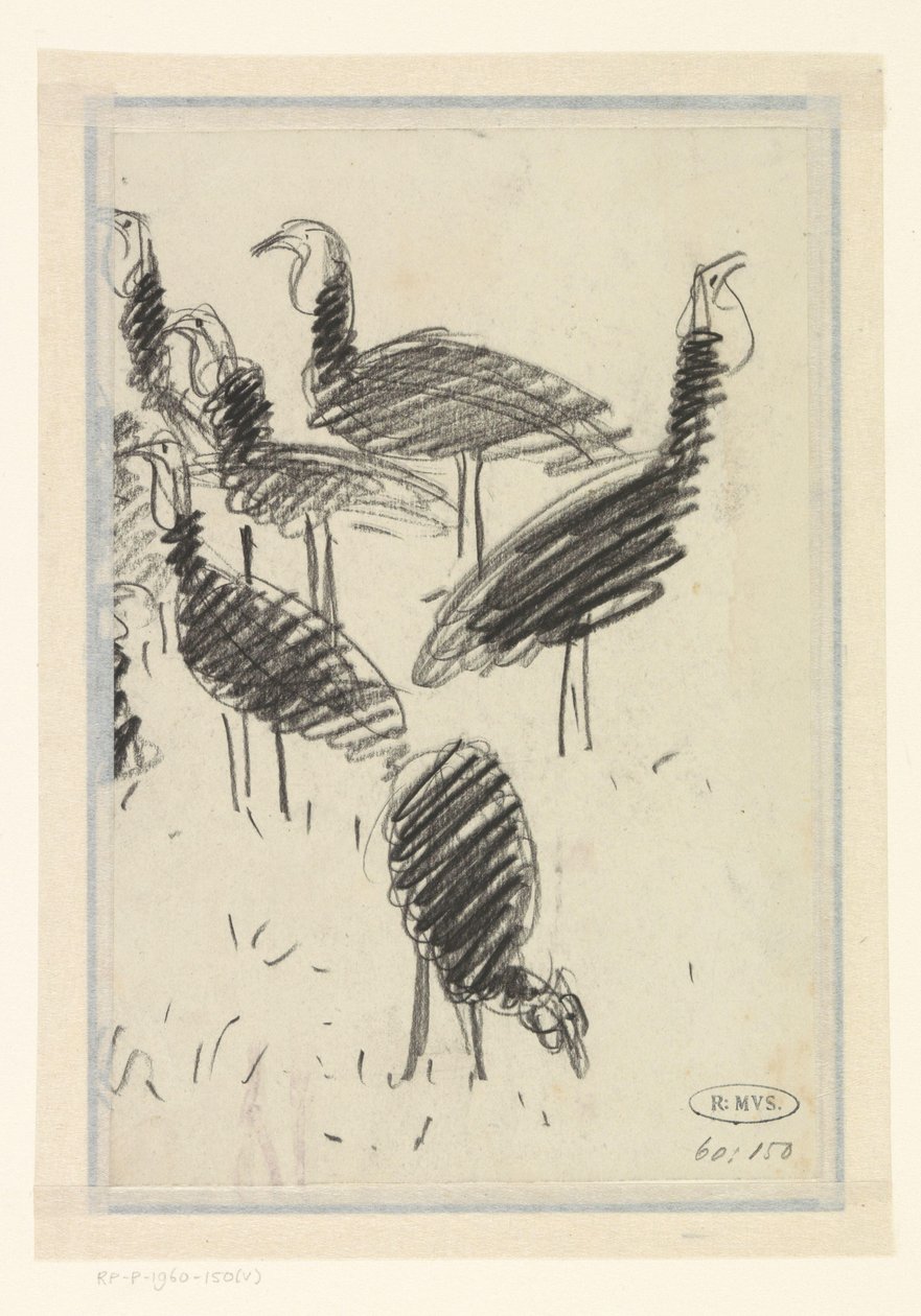Šest ptáků od Lucien Pissarro