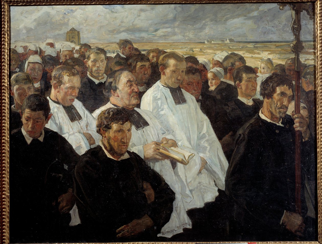 Průvod na Penmarch v Bretani Obraz Luciena Simona (1861-1945) 1900 Ne. 1,36x1,75 m Paříž, musee d