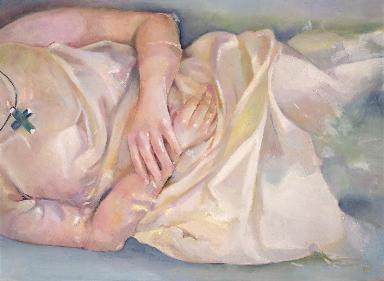 Zkřížené ruce, 2004 (olej na desce) od Lucinda Arundell
