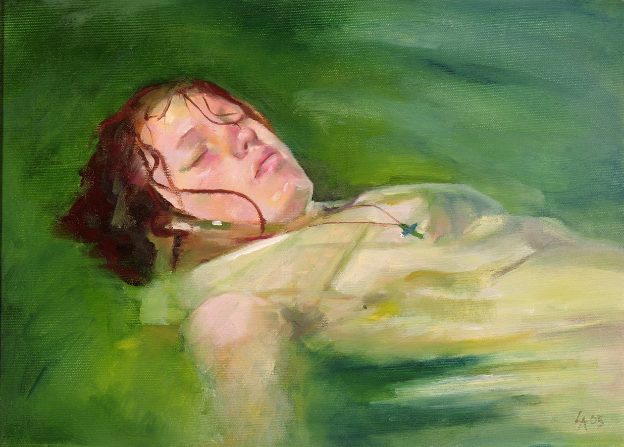 Dívka driftující, 2004 (olej na plátně) od Lucinda Arundell