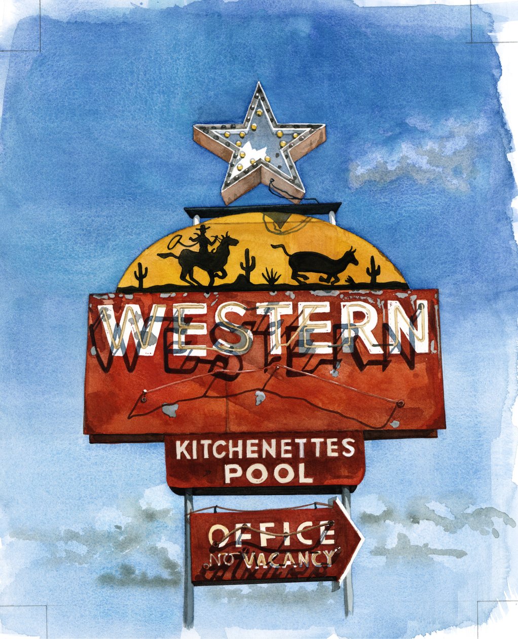 Lone Star, 2004 (wc na papíře) od Lucy Masterman