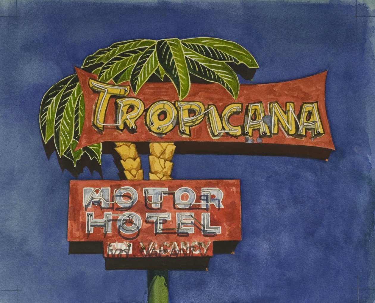 Tropicana, 2006 (wc na papíře) od Lucy Masterman
