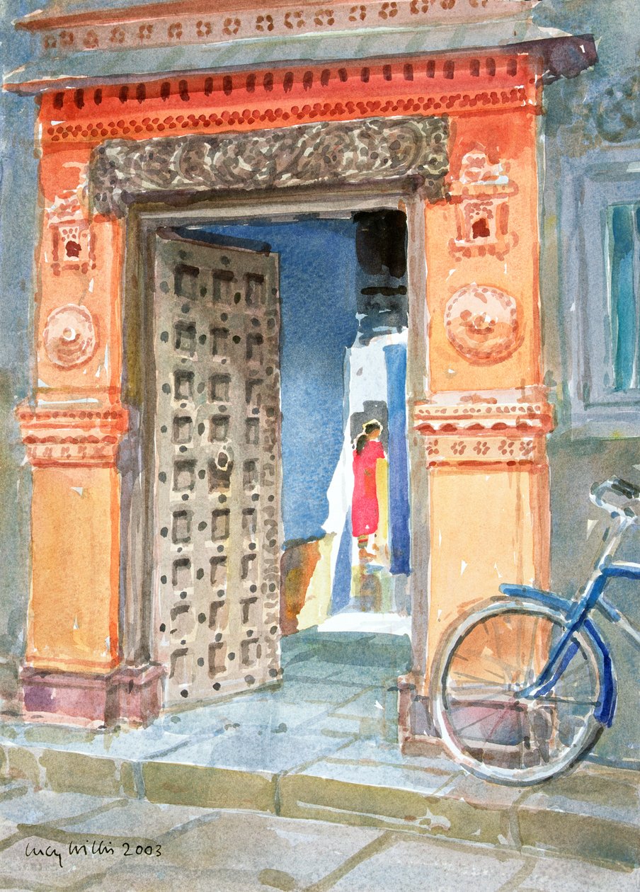 Na Starém Městě, Bhuj, 2003 (wc na papíře) od Lucy Willis