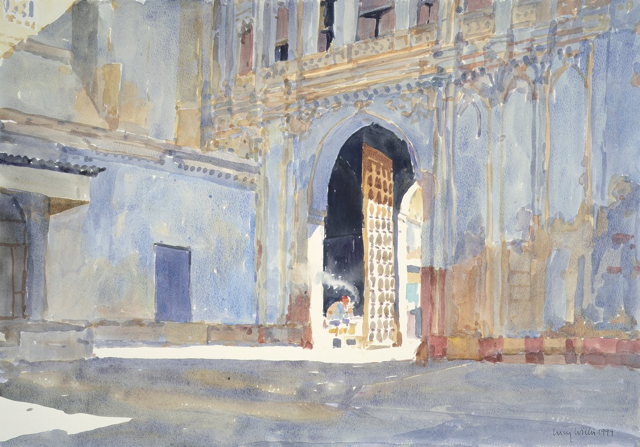 Palace Gate, Gujarat (wc na papíře) od Lucy Willis
