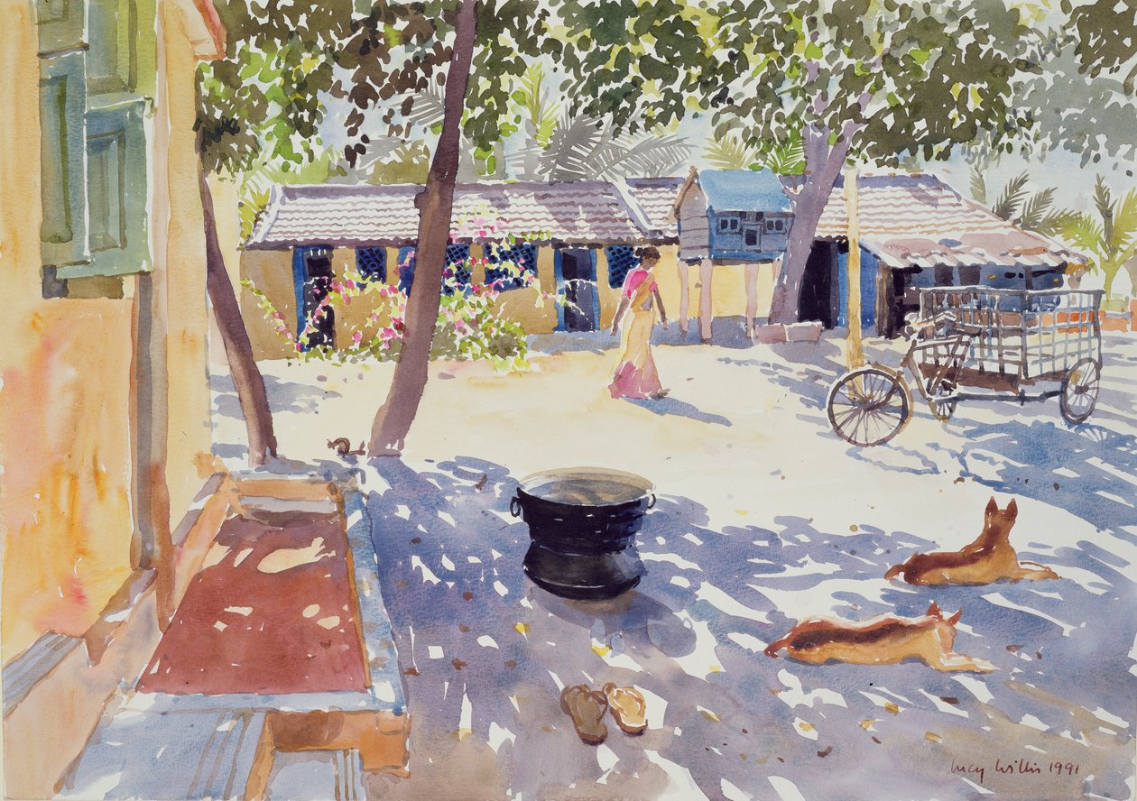 Neděle v Boys Home, 1991 (wc na papíře) od Lucy Willis