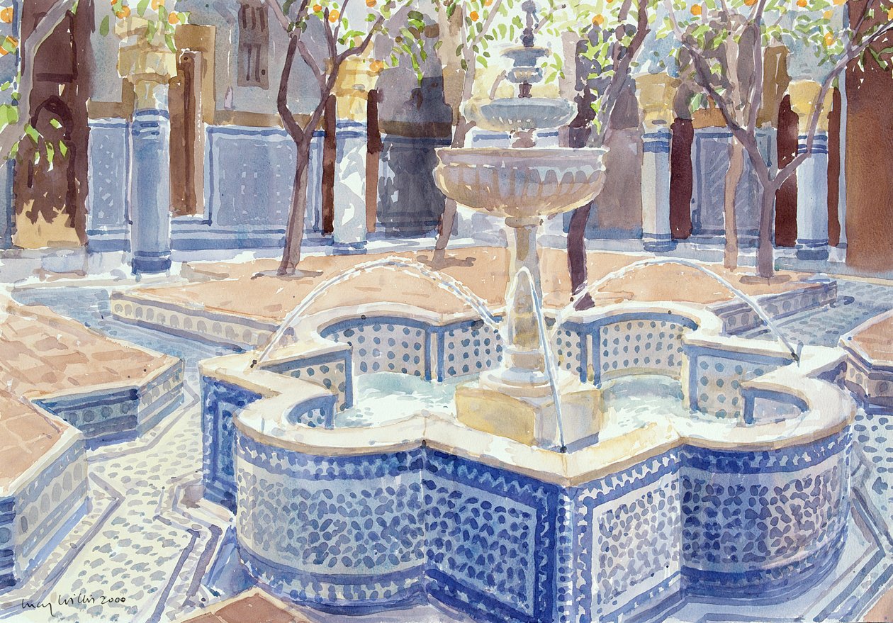 Modrá fontána, 2000 (wc na papíře) od Lucy Willis