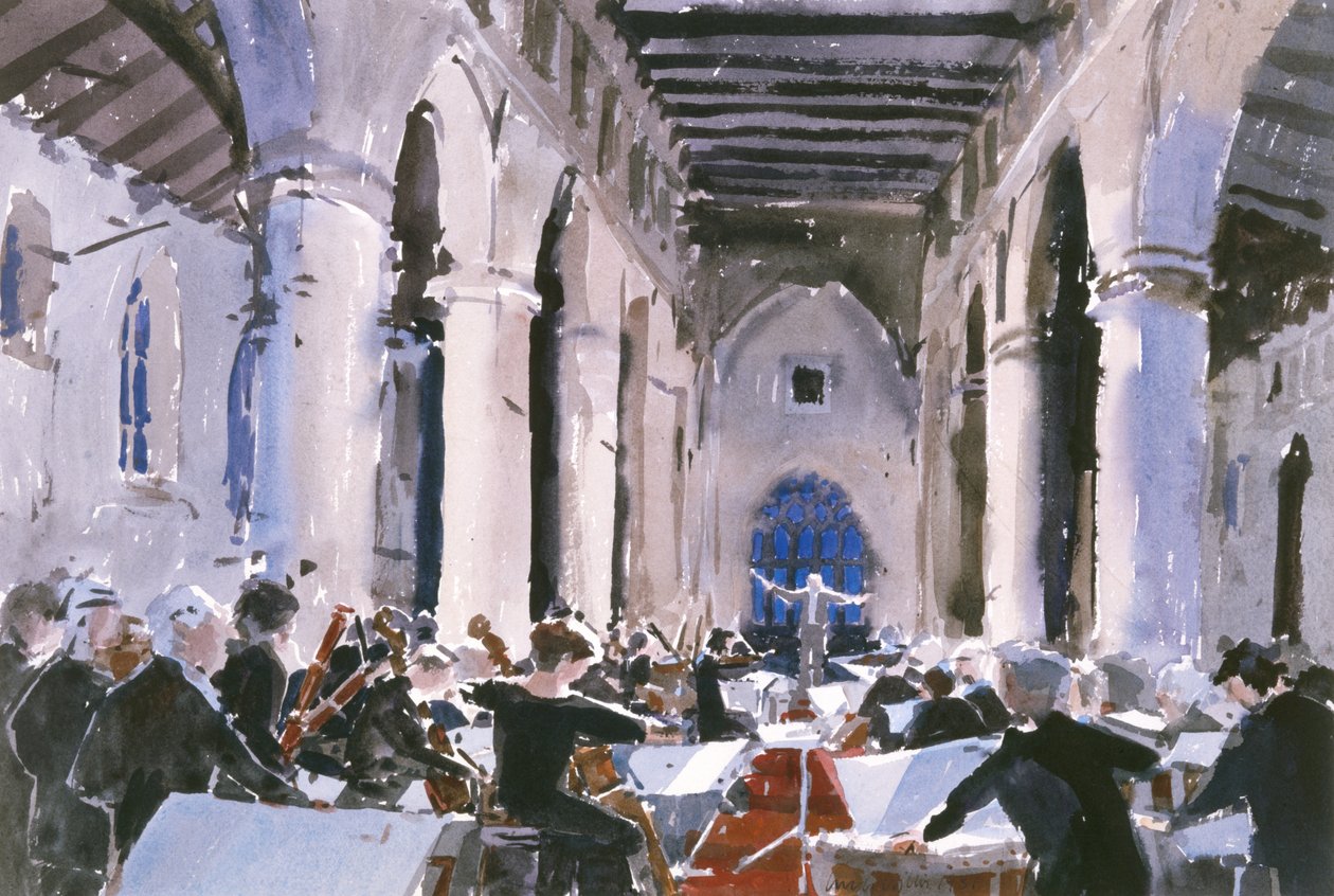 Předehra, St. Marys Bridgwater, 1989 (wc na papíře) od Lucy Willis
