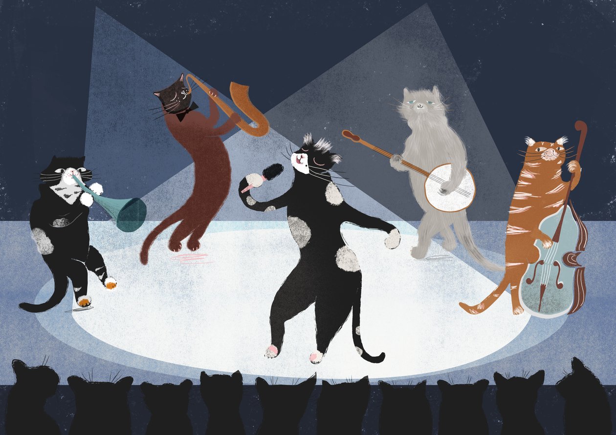 Jazz Cats, 2015 (digitální) od Lucy Banaji