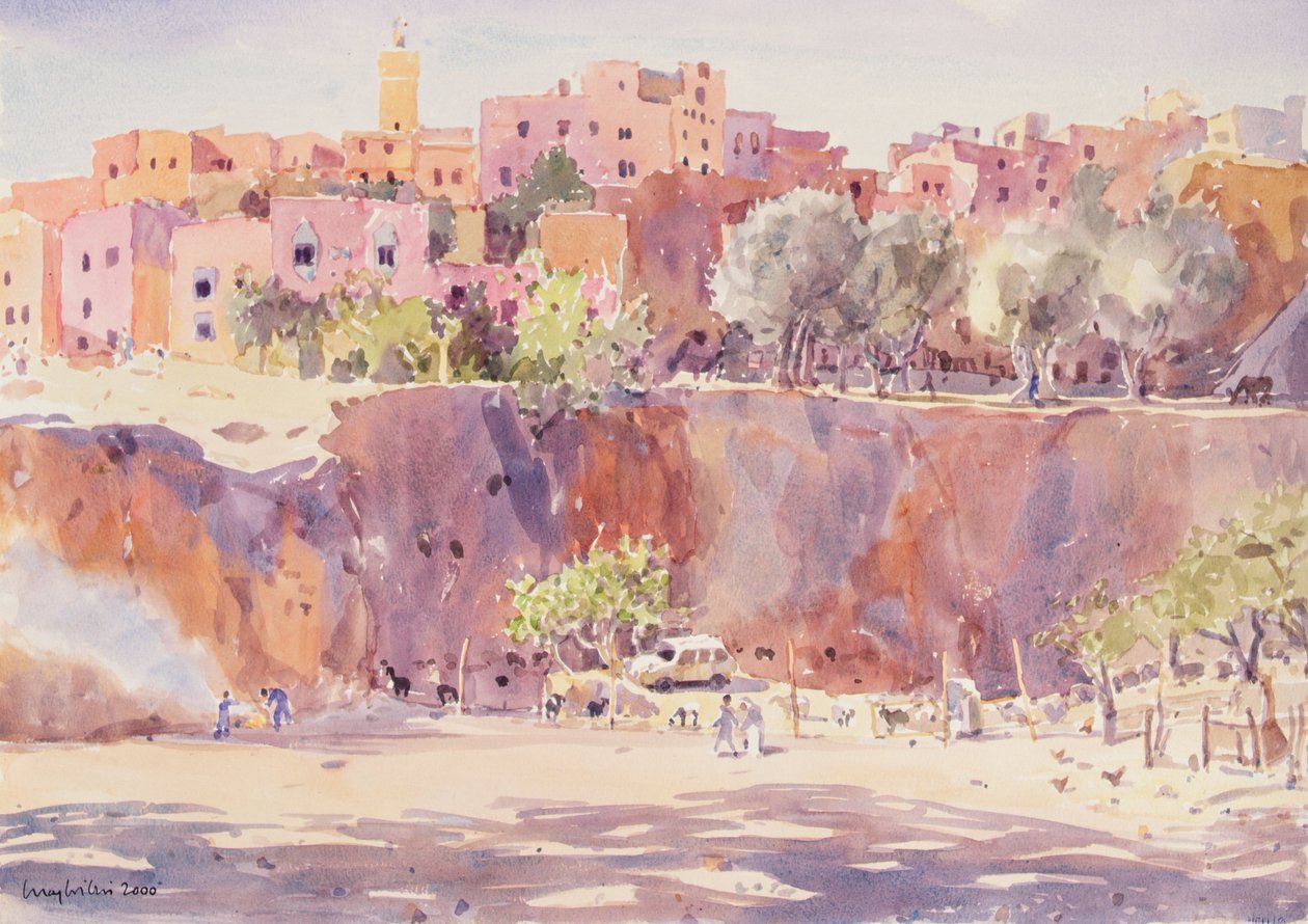 Darricha, Fes, 2000 (akvarel na papíře) od Lucy Willis