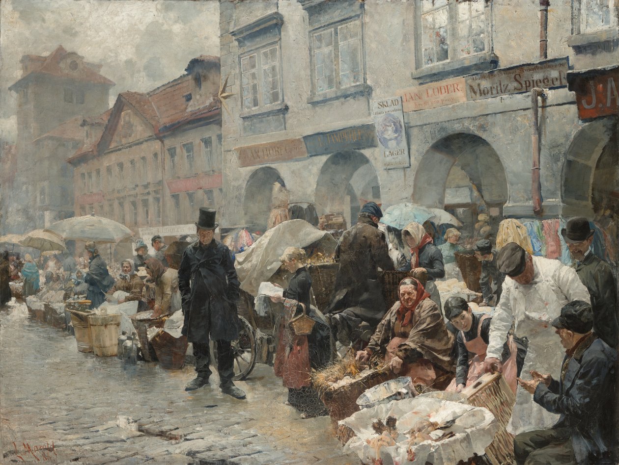Vaječný trh v Praze, 1888 od Ludek or Ludwig Marold