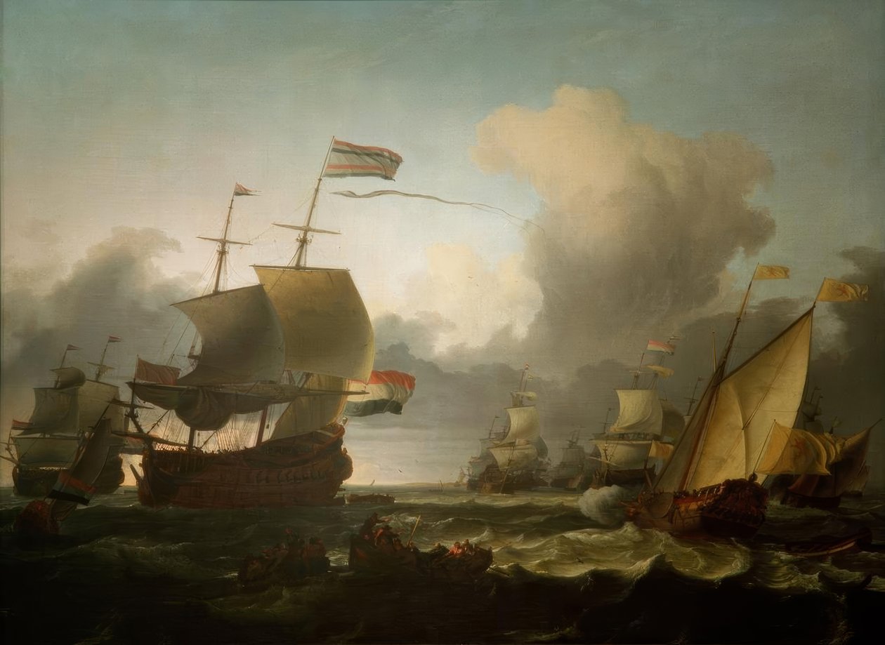 Předání vrchního velení admirálu Michielu de Ruyterovi b od Ludolf Backhuysen