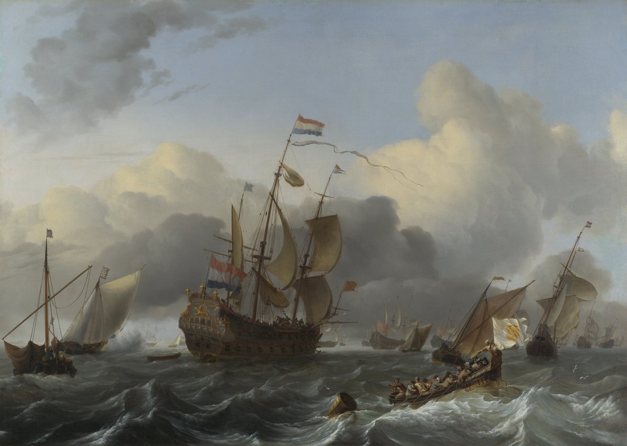 Vlajková loď Eendracht a flotila holandských válečných mužů, c. 1670 od Ludolf Bakhuizen
