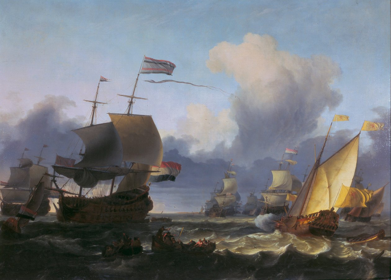 Předání velení admirálu de Ruyterovi u pobřeží Texelu, 18. června 1665 od Ludolf Bakhuizen