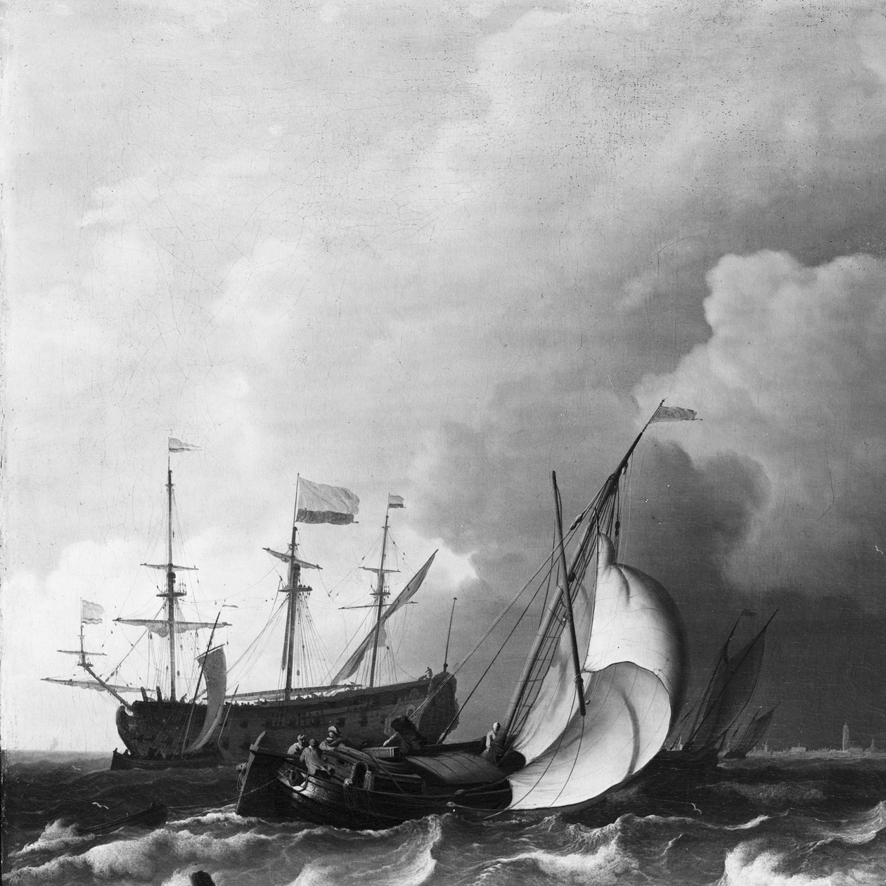 Drsné moře od Ludolf Bakhuysen