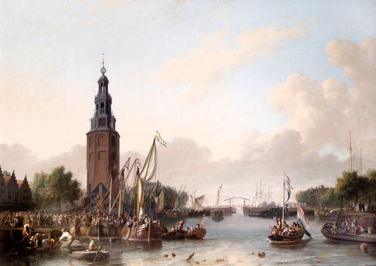 Hodný muž nalodění v Amsterdamu od Ludolf I Backhuysen