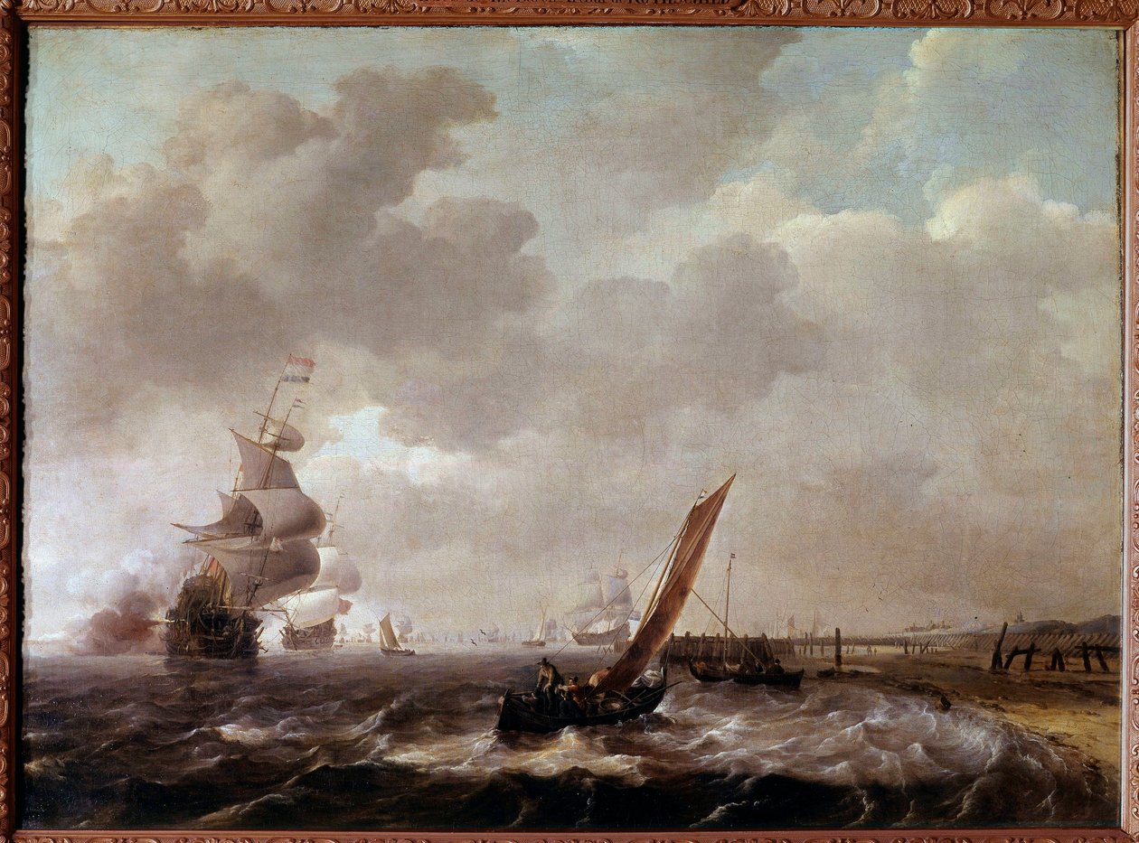 Obraz Moře u Helderu v Holandsku od Ludolfa Backhuysena (1631-1708) od Ludolf I Backhuysen