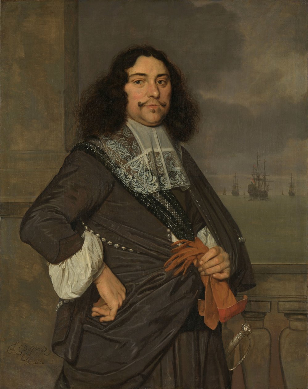 Jan van Nes (1631-80), viceadmirál Holandska a West-Friesland od Ludolf de Jongh