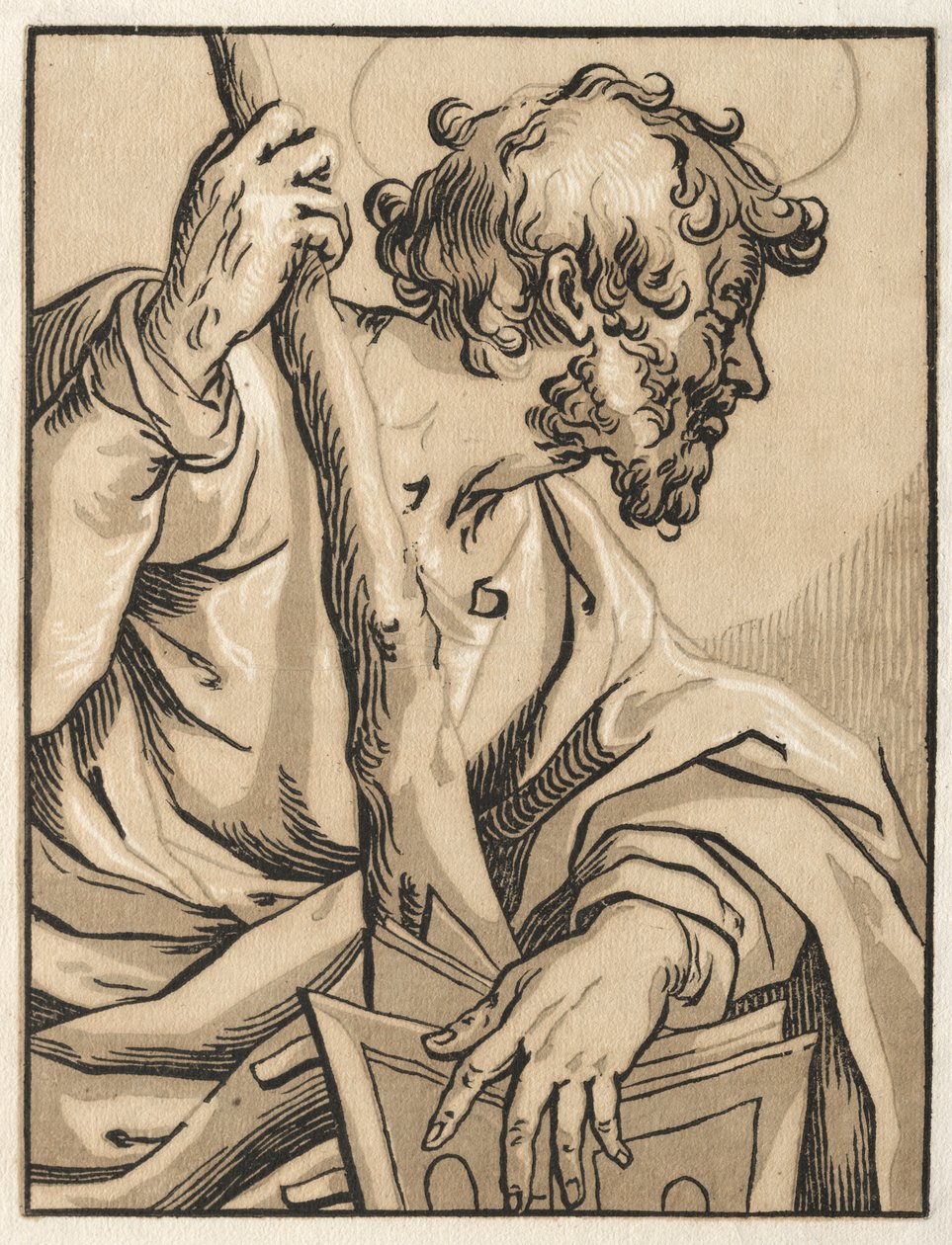 Kristus a apoštolové: Sv. Jidáš Tadeáš s klubem, 17. století. od Ludolph Büsinck