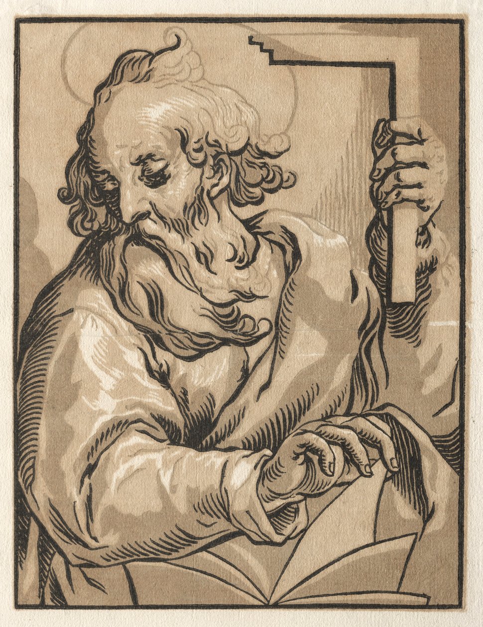 Kristus a apoštolové: St. Thomas with the Square, 1600s. od Ludolph Büsinck