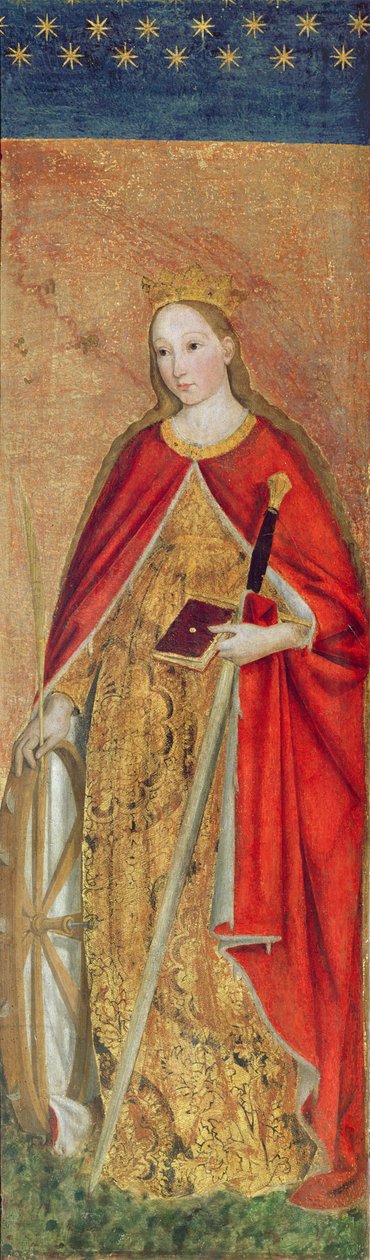 Svatá Kateřina Alexandrijská, 1475 olej na detailu panelu z roku 197121 od Ludovico Brea