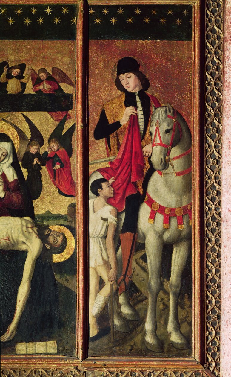 Svatý Martin, levá deska z triptychu zobrazující Pietu mezi sv. Martinem a sv. Kateřinou, 1475 (detail 197121) od Ludovico Brea