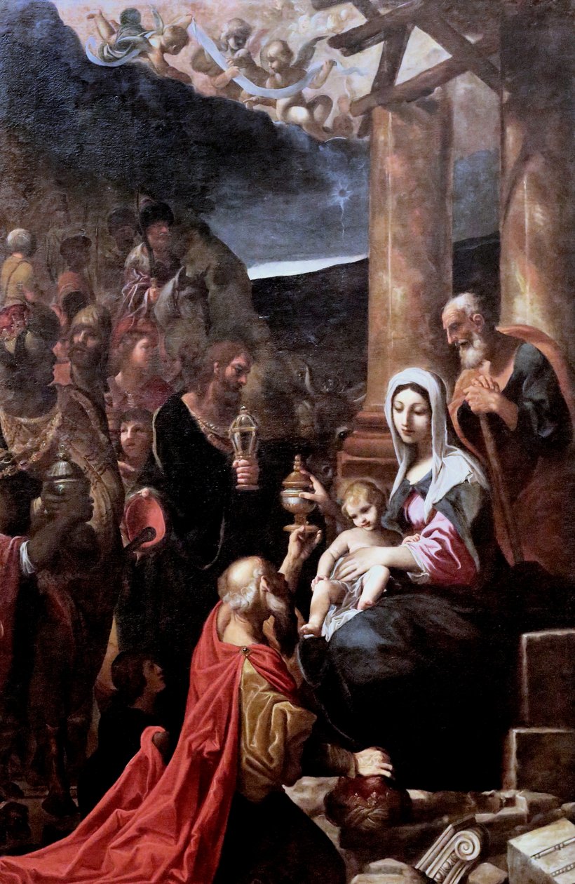 Klanění tří králů od Ludovico Carracci