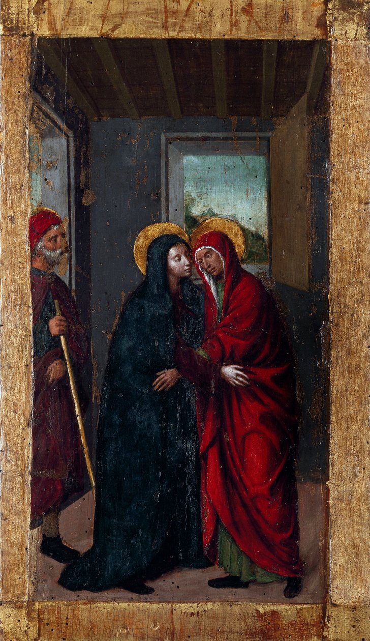 Život Panny Marie: „“Visitace”” Série “”Záhady růžence”” Malba na dřevě od Ludovica Brea (Louis Brea) (1450-1523) 1512-1513 Taggia, Museo del Convento di San Domenico Itálie od Ludovico Brea