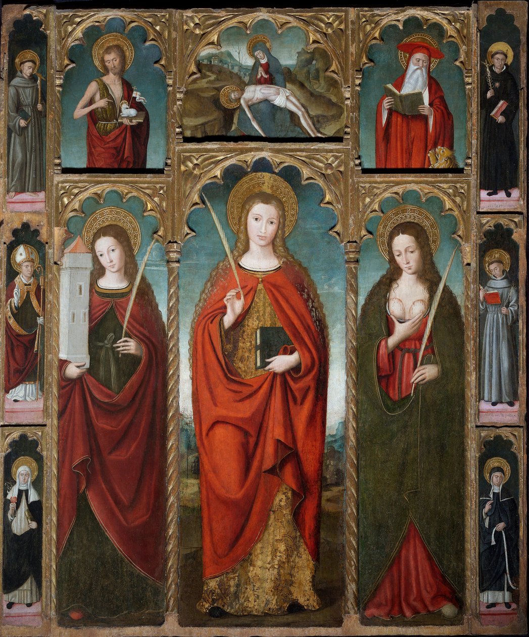 Polyptych Svatá Devota, asi 1517 (tempera na desce) od Ludovico Brea